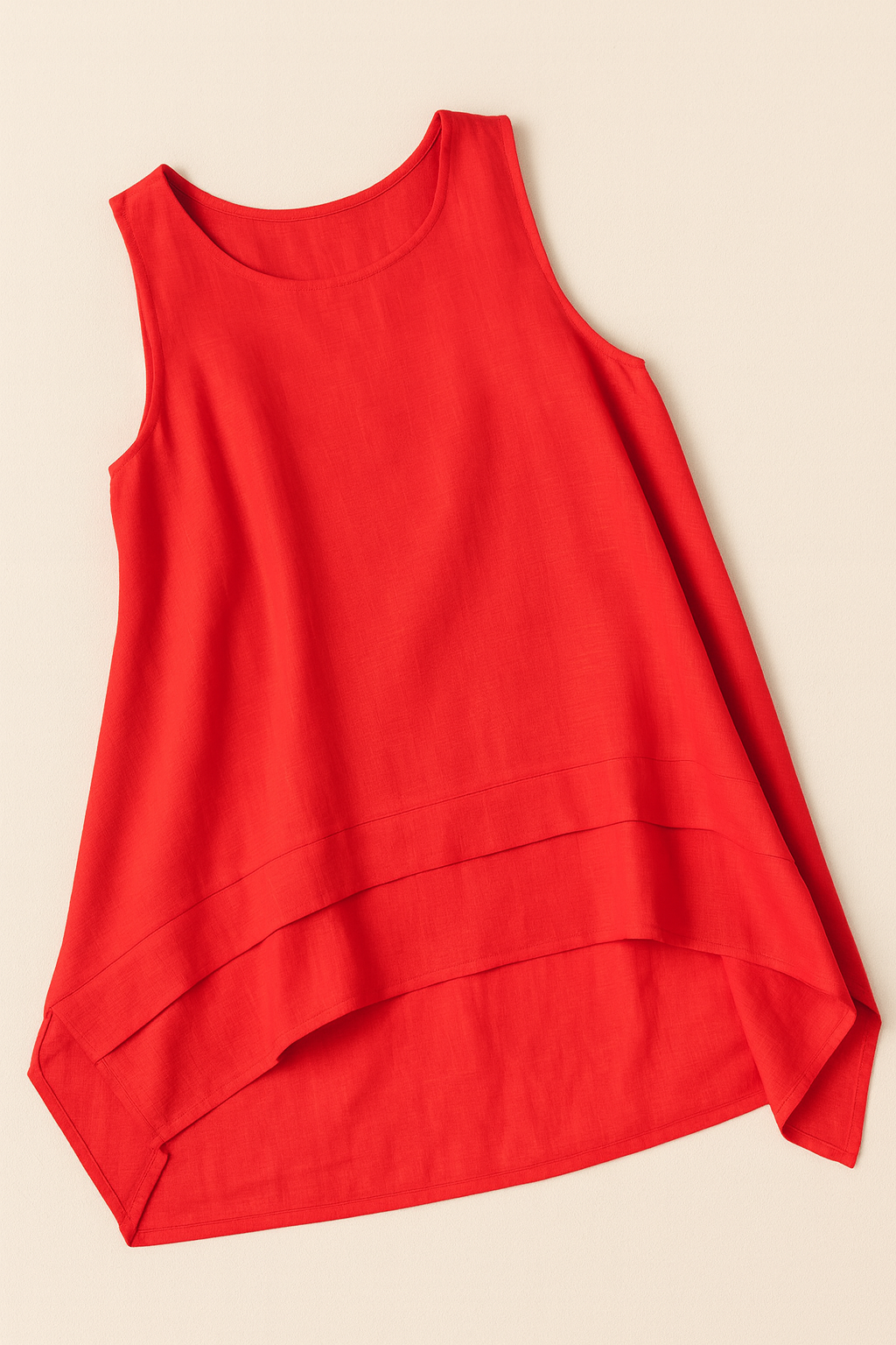 Blusas Para Mujer Bluson Tipo Lino Con Olanes N51146 Rojo