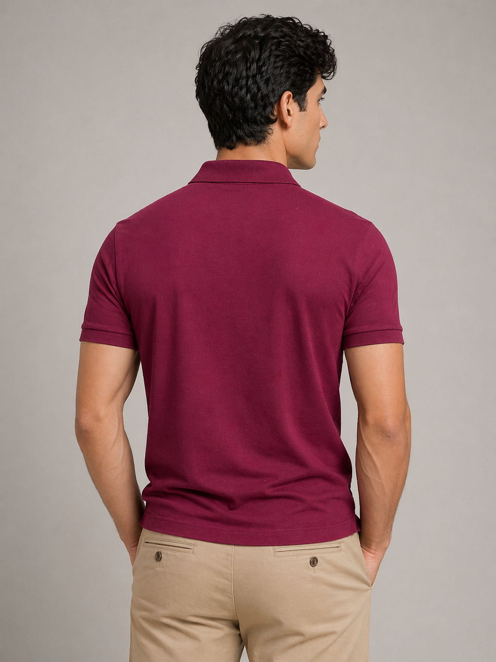 Playeras Polo Para Hombre Manga Corta Basica APOLBS Vino