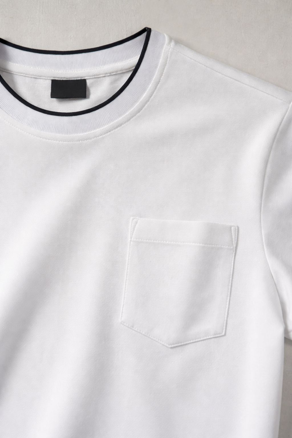 Playera para Hombre Cuello Redondo de Algodón Stretch A61402 Blanco