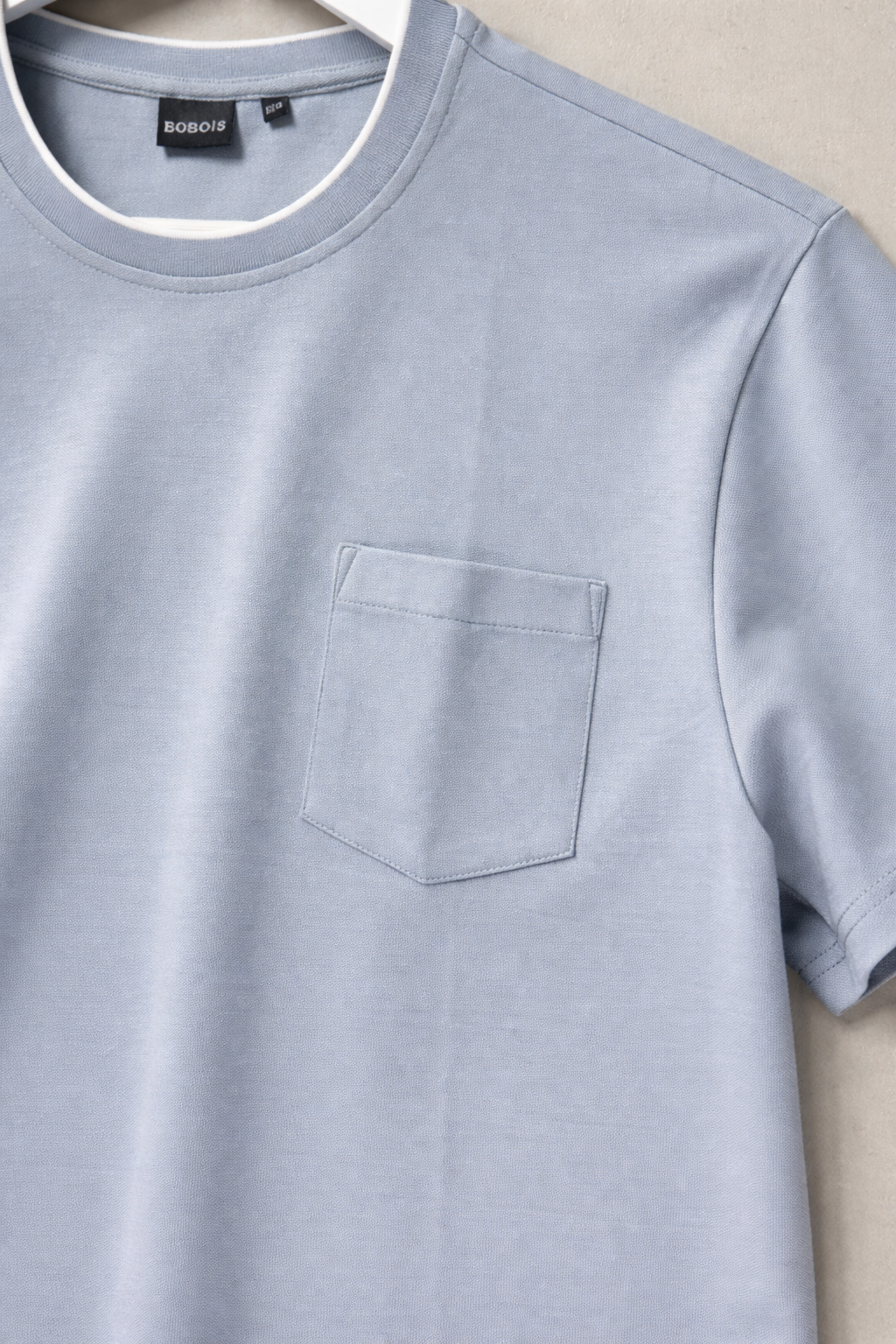 Playera para Hombre Cuello Redondo de Algodón Stretch A61402 Cielo