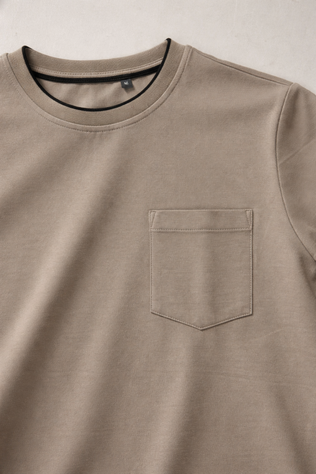 Playera para Hombre Cuello Redondo de Algodón Stretch A61402 Kaki