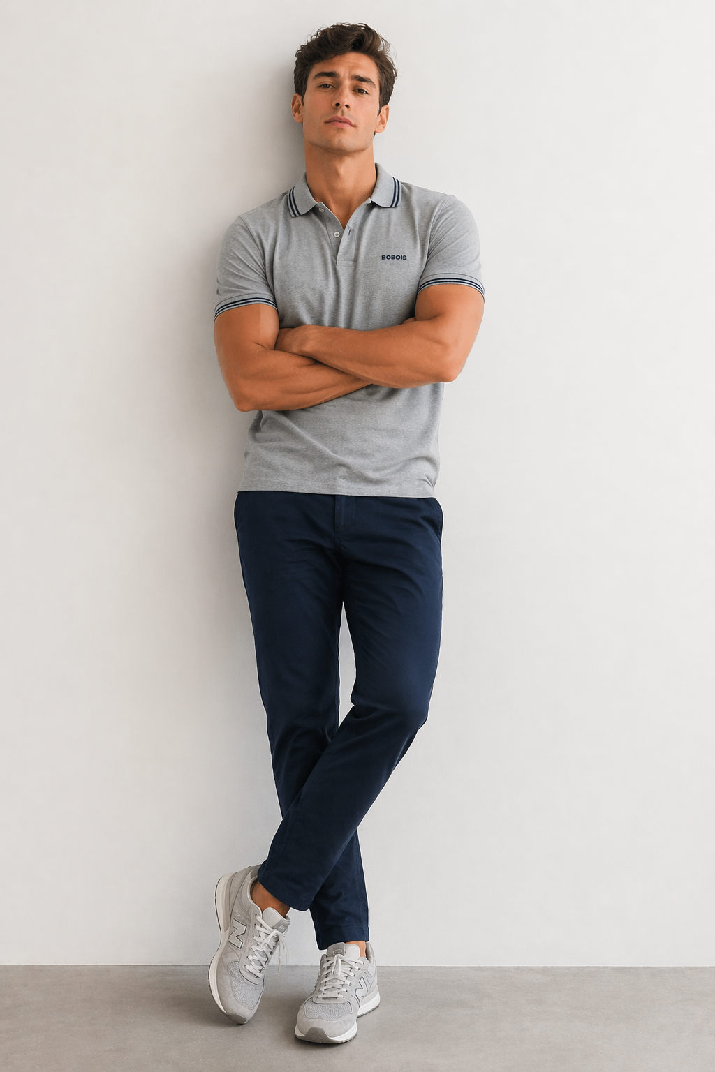Playeras Polo Para Hombre Básica con Rayas APOLRS Jaspe