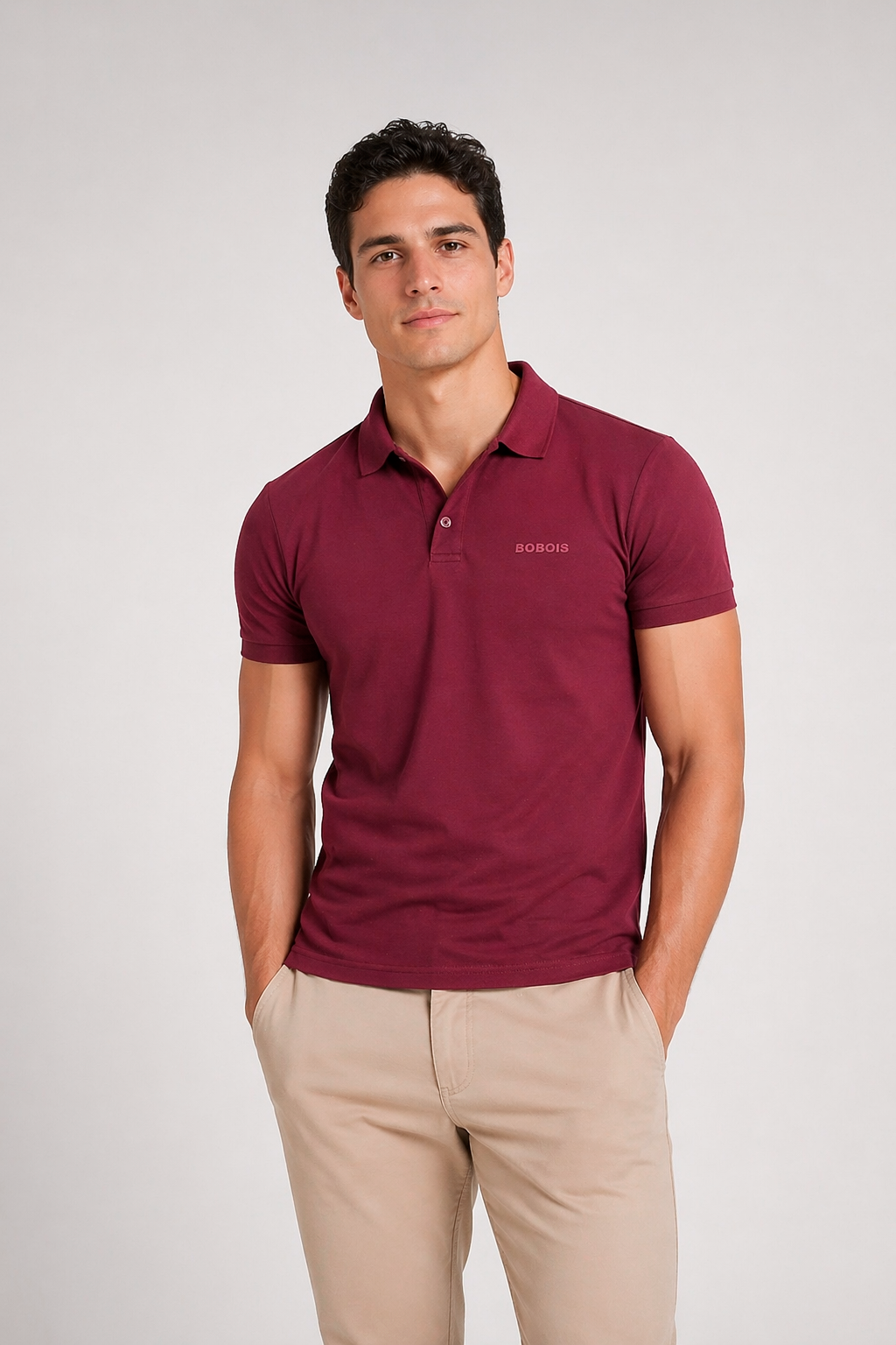 Playeras Polo Para Hombre Manga Corta Basica APOLBS Vino