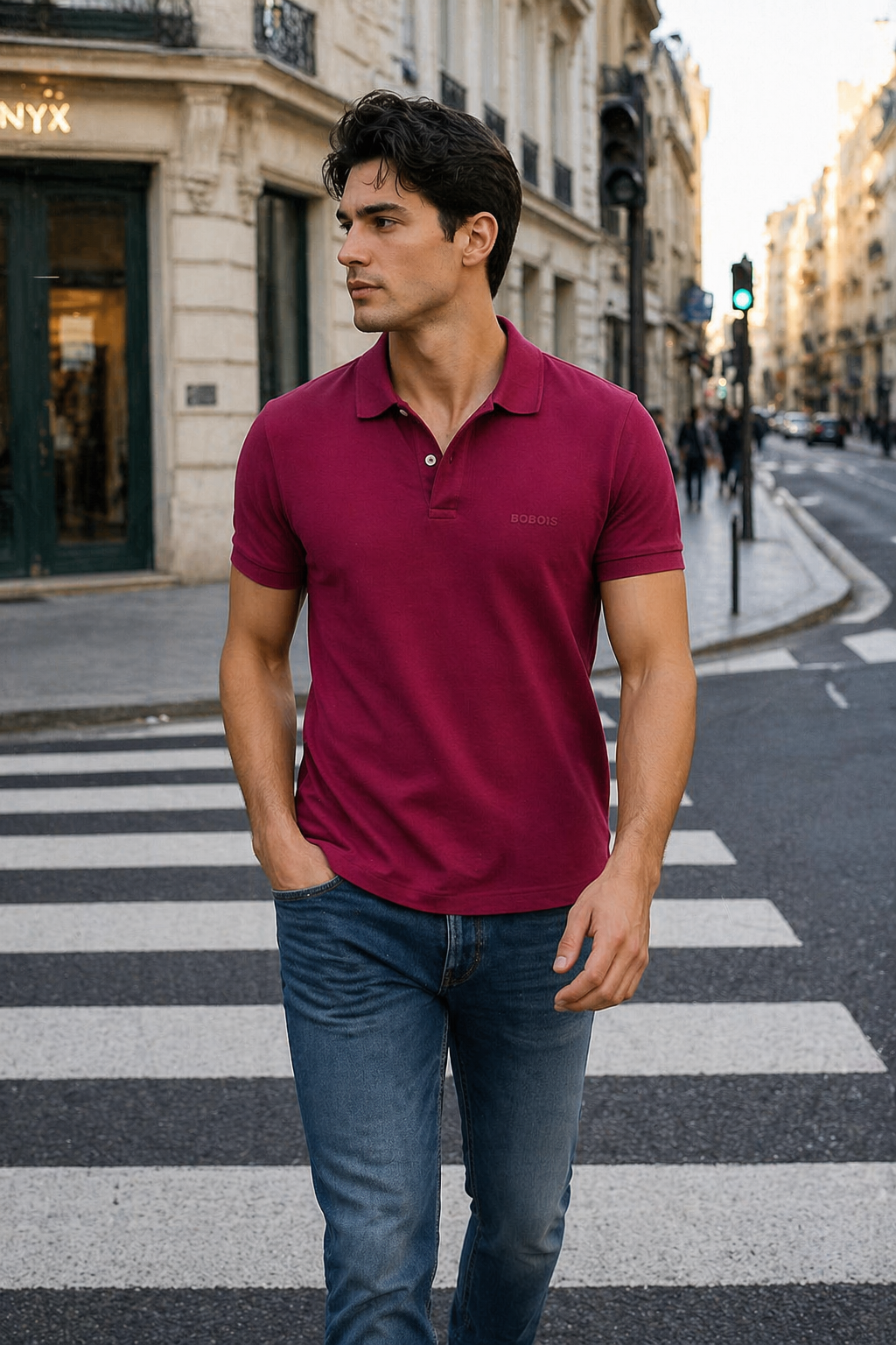 Playeras Polo Para Hombre Manga Corta Basica APOLBS Vino