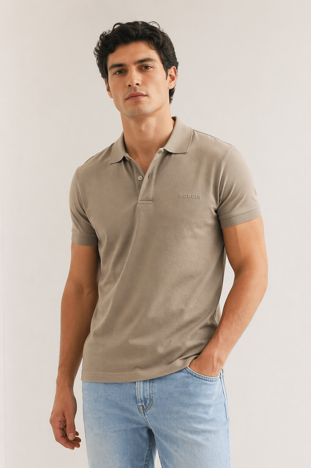 Playeras Polo Para Hombre Manga Corta Basica APOLBS Kaki