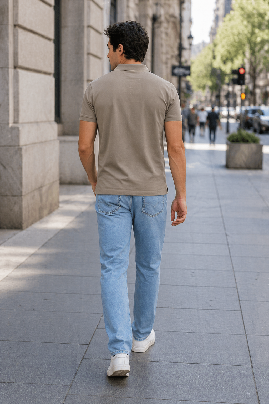 Playeras Polo Para Hombre Manga Corta Basica APOLBS Kaki