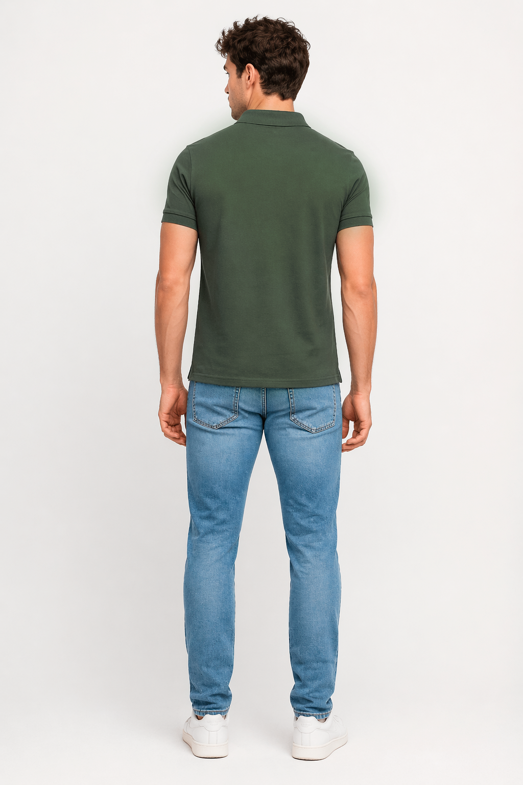 Playeras Polo Para Hombre Manga Corta Basica APOLBS Militar