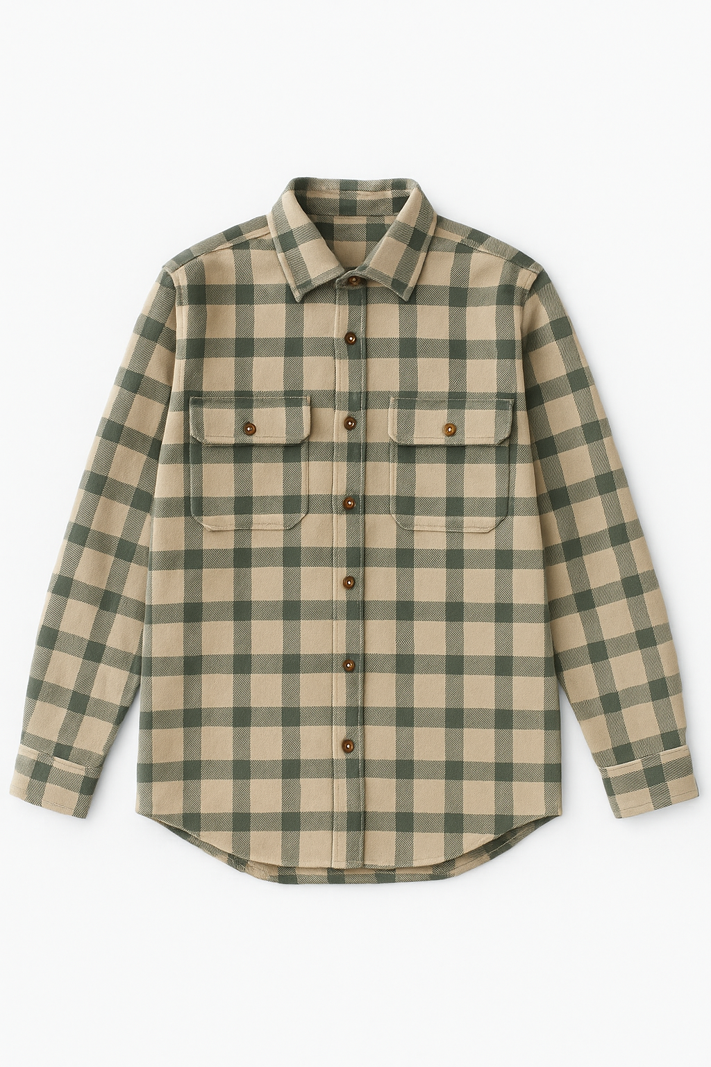 Camisolas Para Hombre Estilo Leñador B55129 Kaki