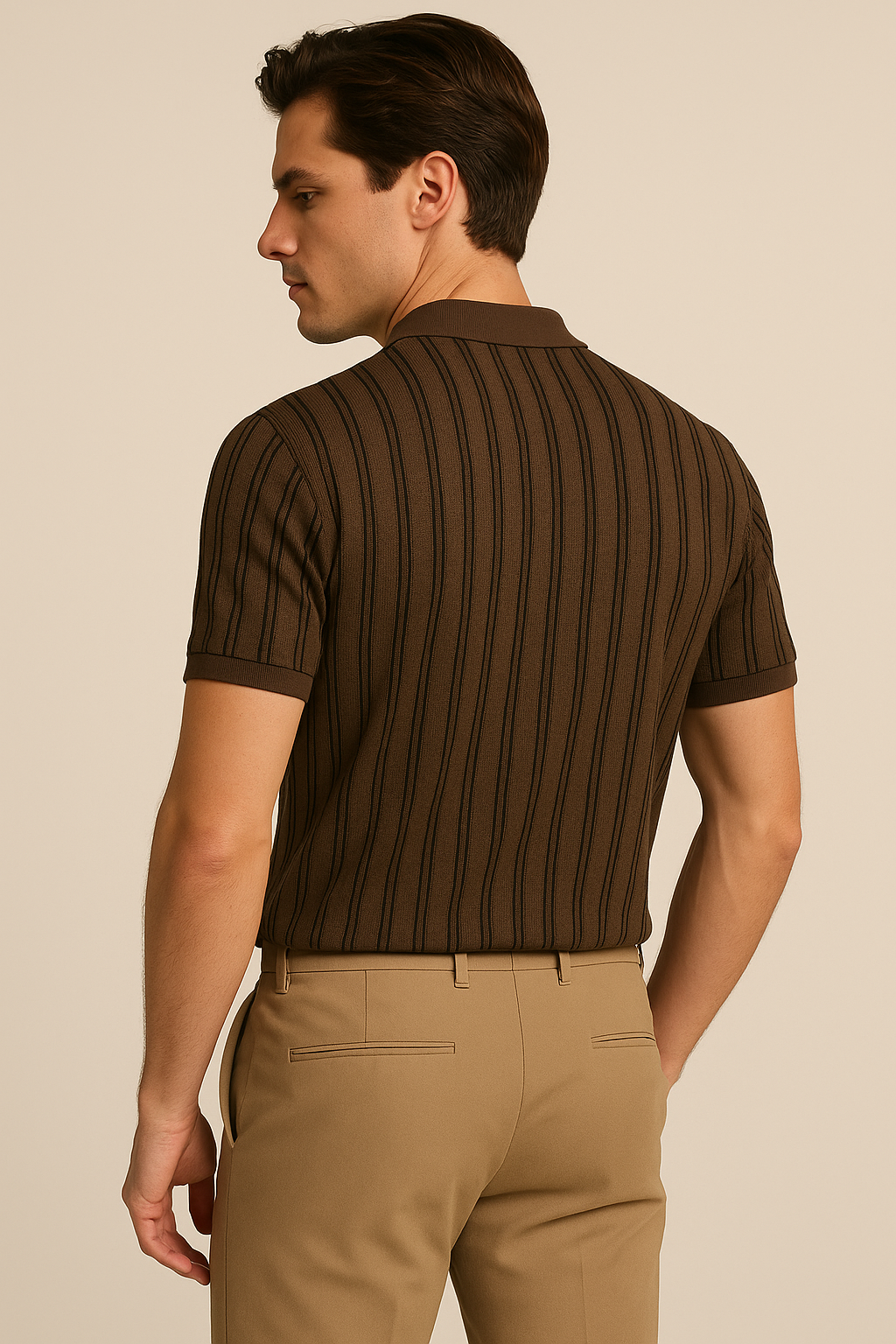 Playeras Polo Para Hombre Spandex De Punto A55406 Cafe