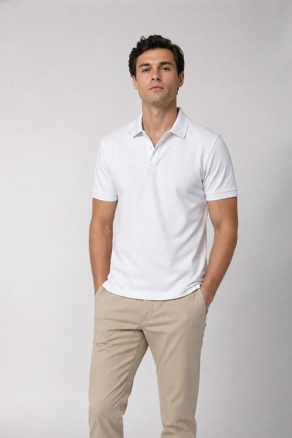 Playeras Polo Para Hombre Manga Corta Basica APOLBS Blanco