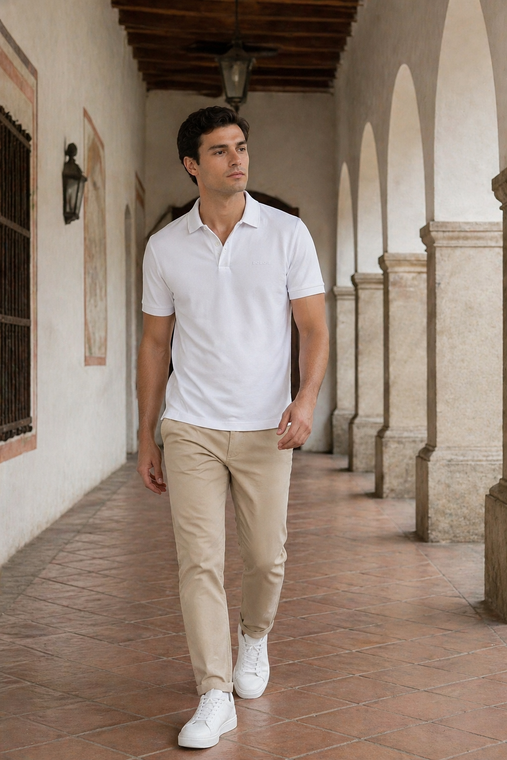 Playeras Polo Para Hombre Manga Corta Basica APOLBS Blanco