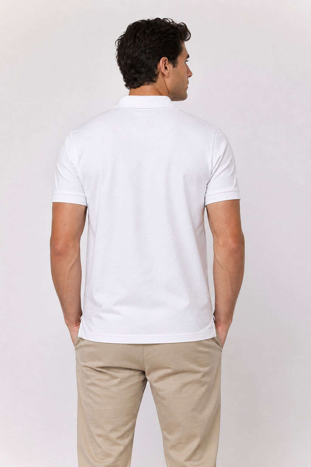 Playeras Polo Para Hombre Manga Corta Basica APOLBS Blanco