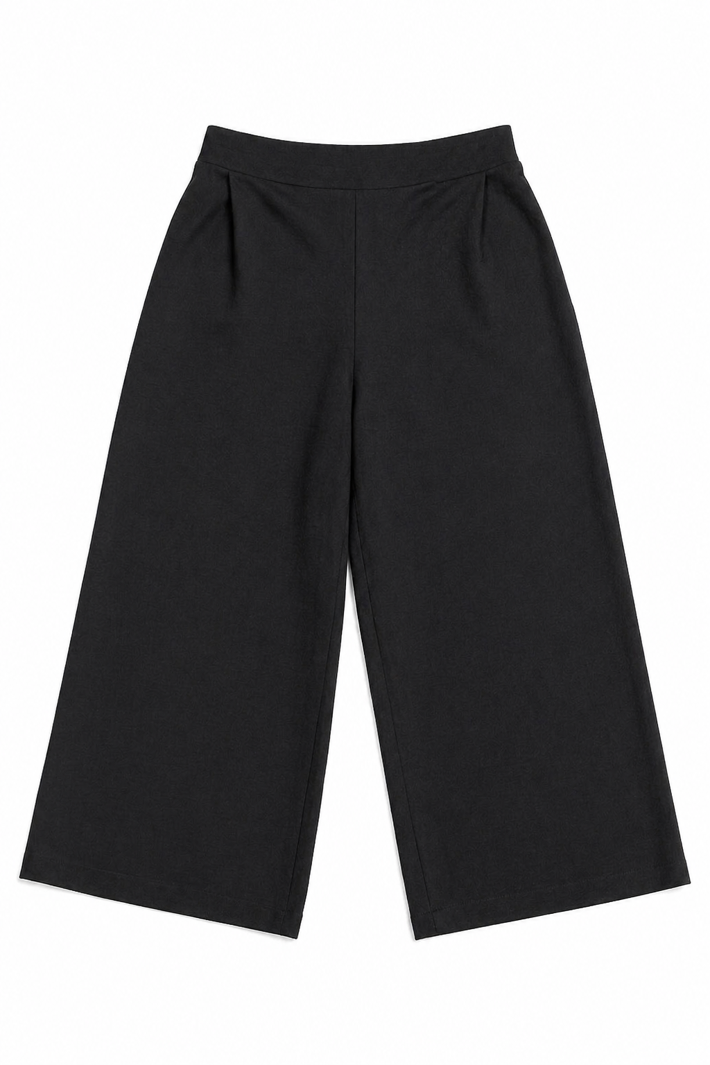 Pantalones Para Mujer Amplio Corto Con Pinzas W61113 Negro
