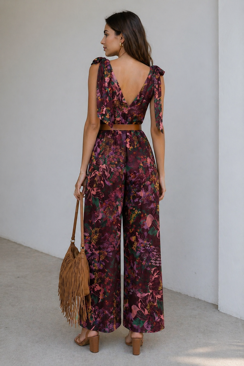 Jumpsuits Para Mujer Escotado Con Cinto y Hebilla W53127 Unico