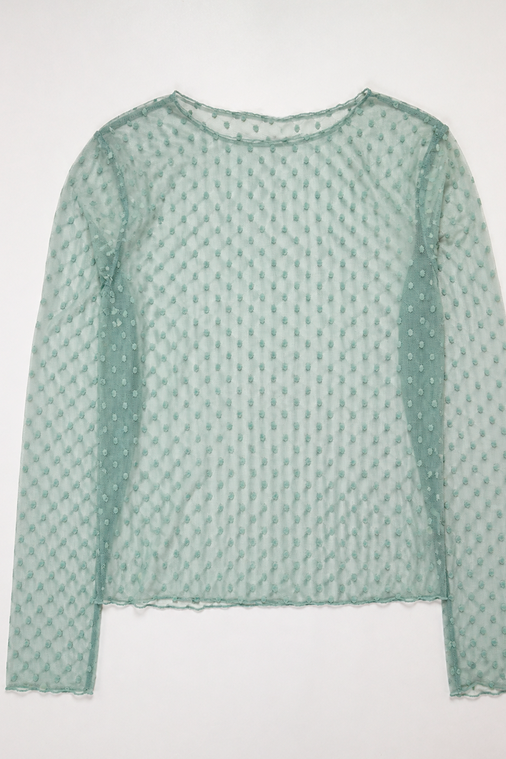 Blusas Para Mujer Básica De Malla Con Puntos N53126 Sage