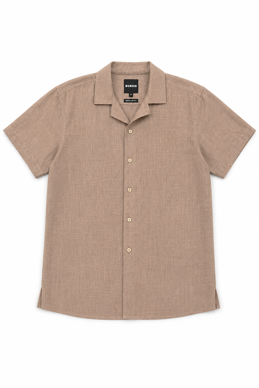 Camisas Para Hombre Tipo Lino Corte Relaxed Estilo Resort B61551 Cocoa