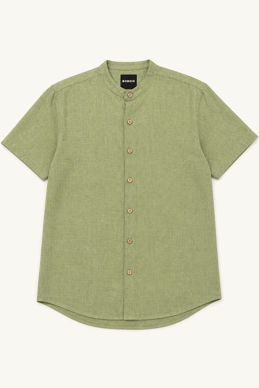 Camisas Para Hombre Tipo Lino Cuello Mao B61552 Olivo