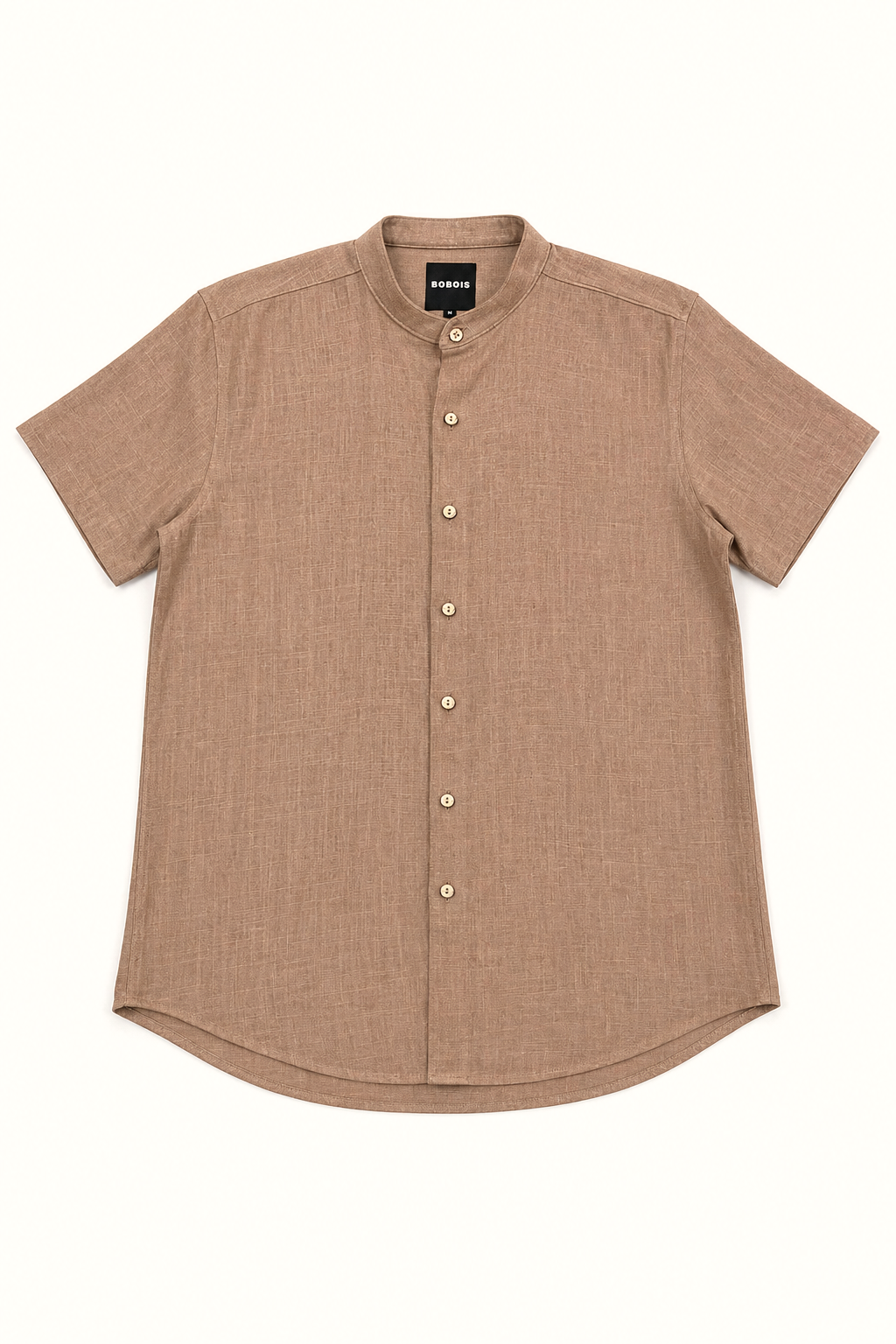 Camisas Para Hombre Tipo Lino Cuello Mao B61552 Cocoa