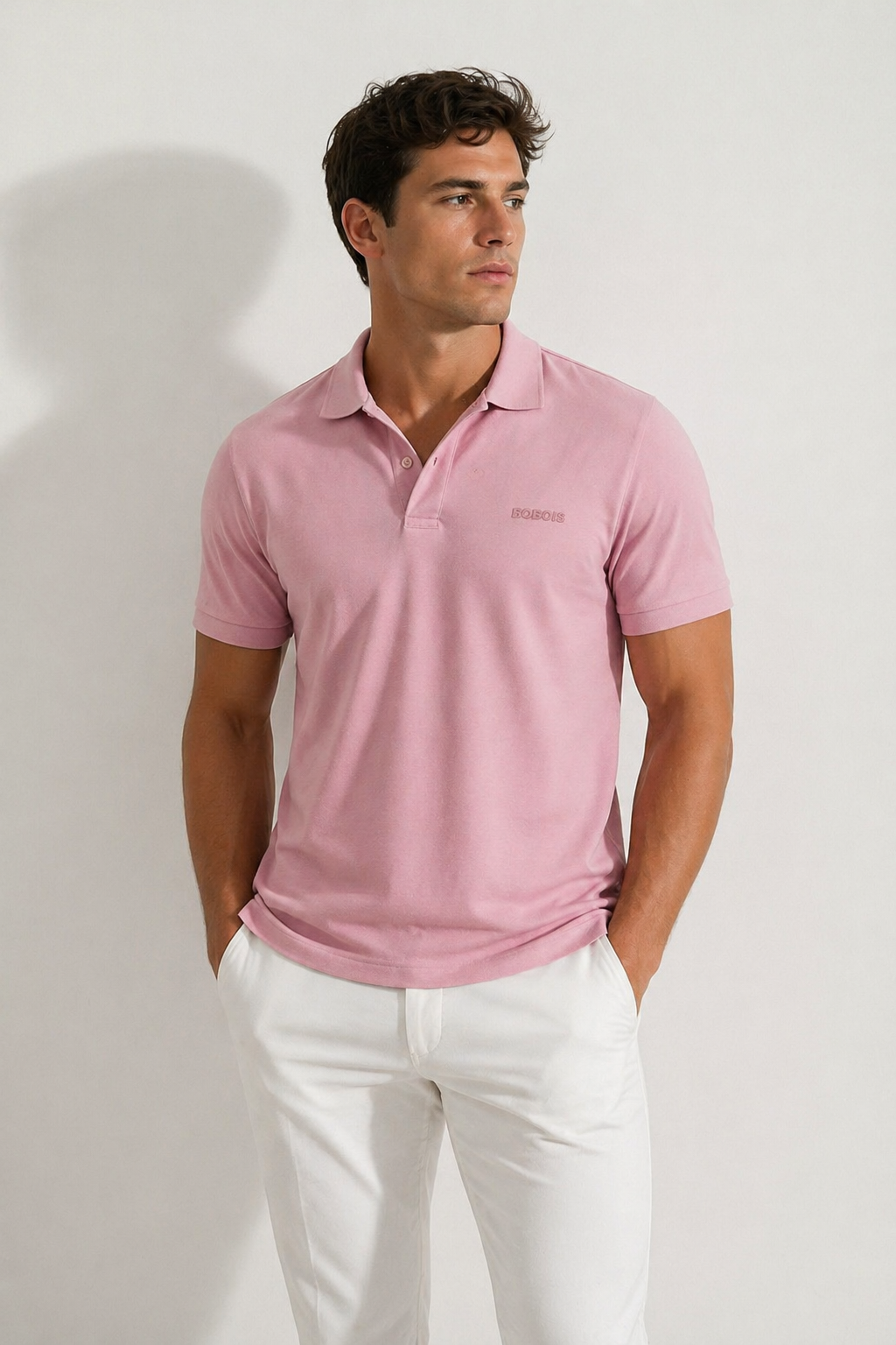 Playeras Polo Para Hombre Manga Corta Basica APOLBS Rosa