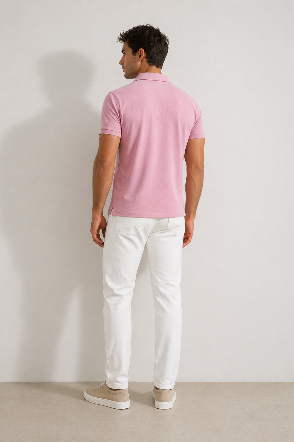 Playeras Polo Para Hombre Manga Corta Basica APOLBS Rosa