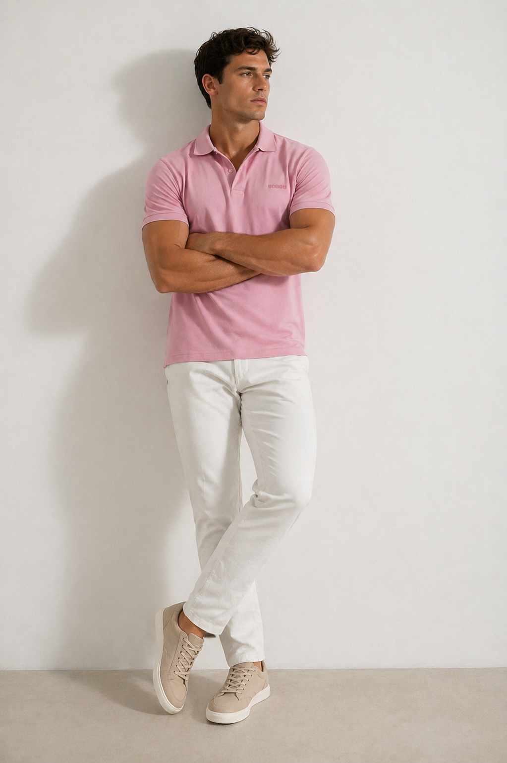 Playeras Polo Para Hombre Manga Corta Basica APOLBS Rosa