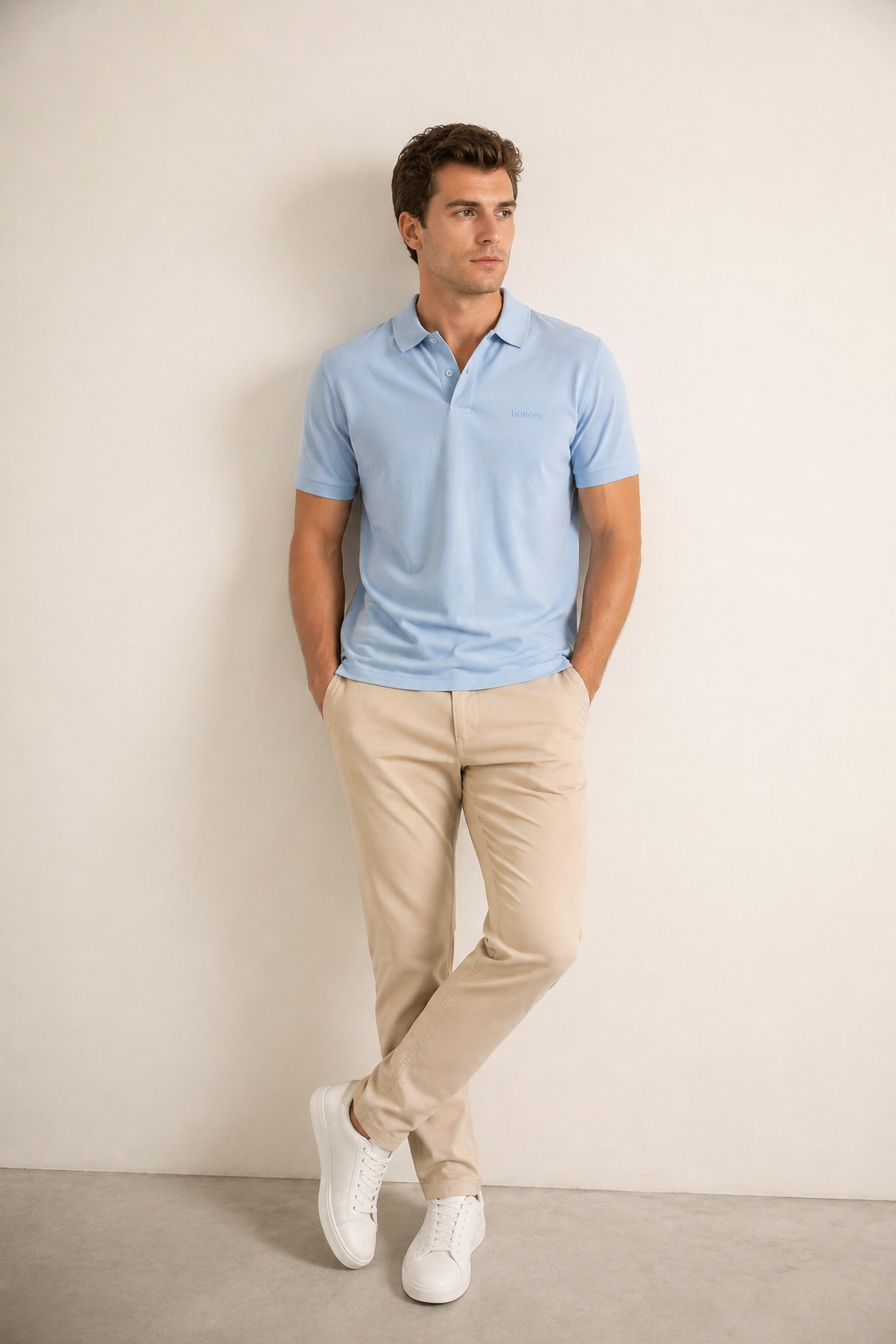 Playeras Polo Para Hombre Manga Corta Basica APOLBS Cielo