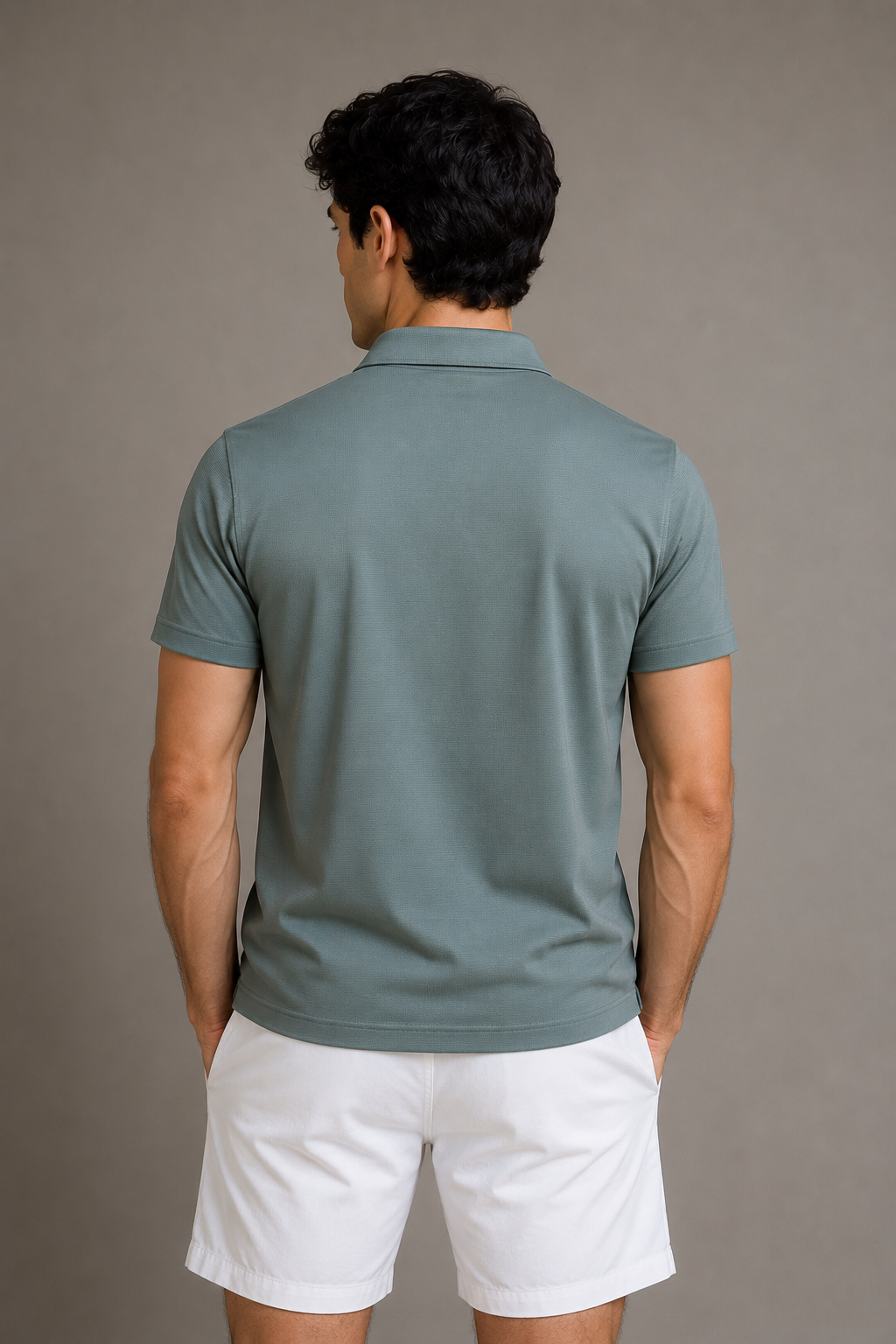 Playeras Polo Para Hombre Spandex Con Textura A55402 Verde