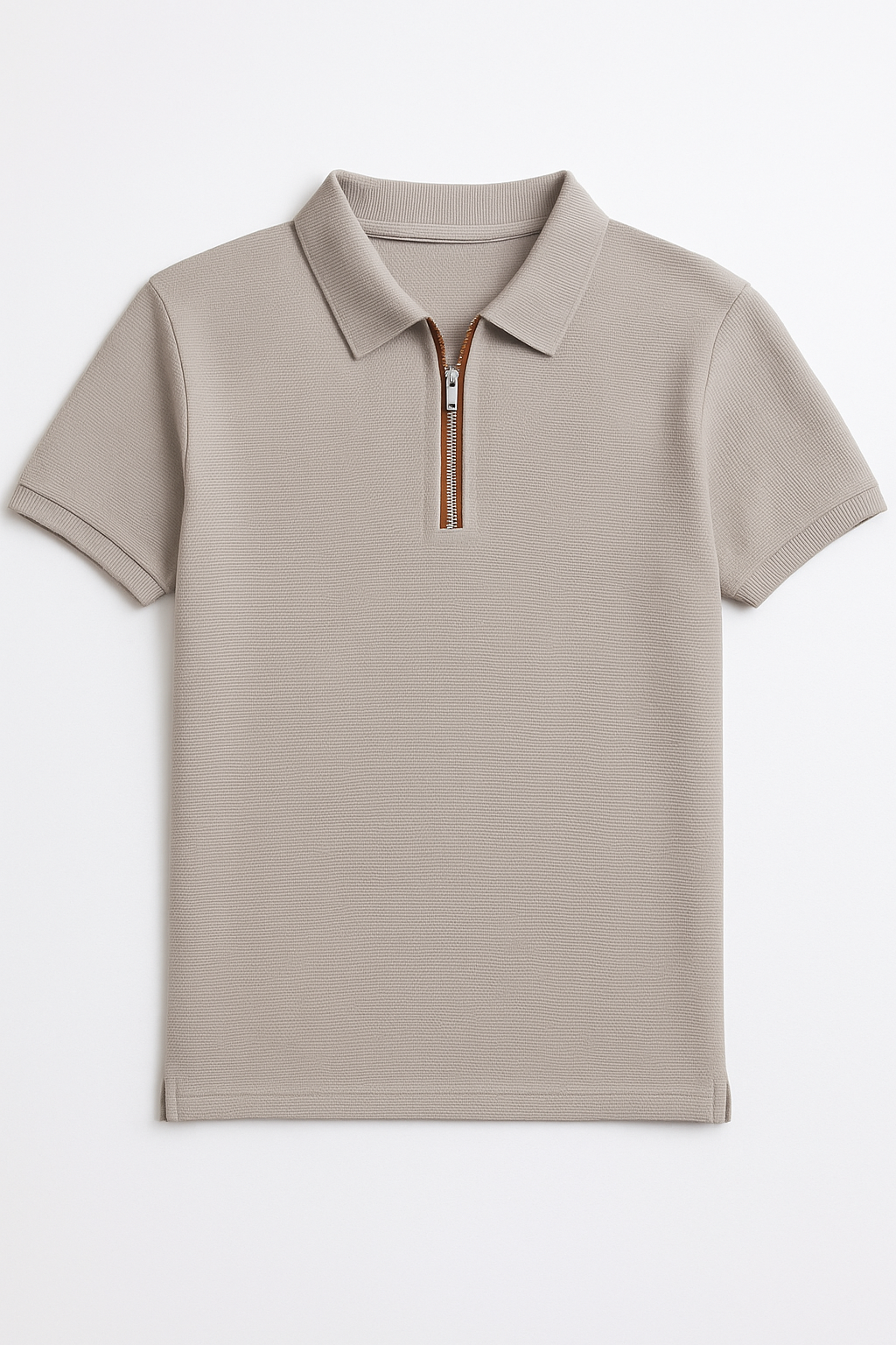 Playeras Polo Para Hombre Premium Con Cierre A55403 Gris