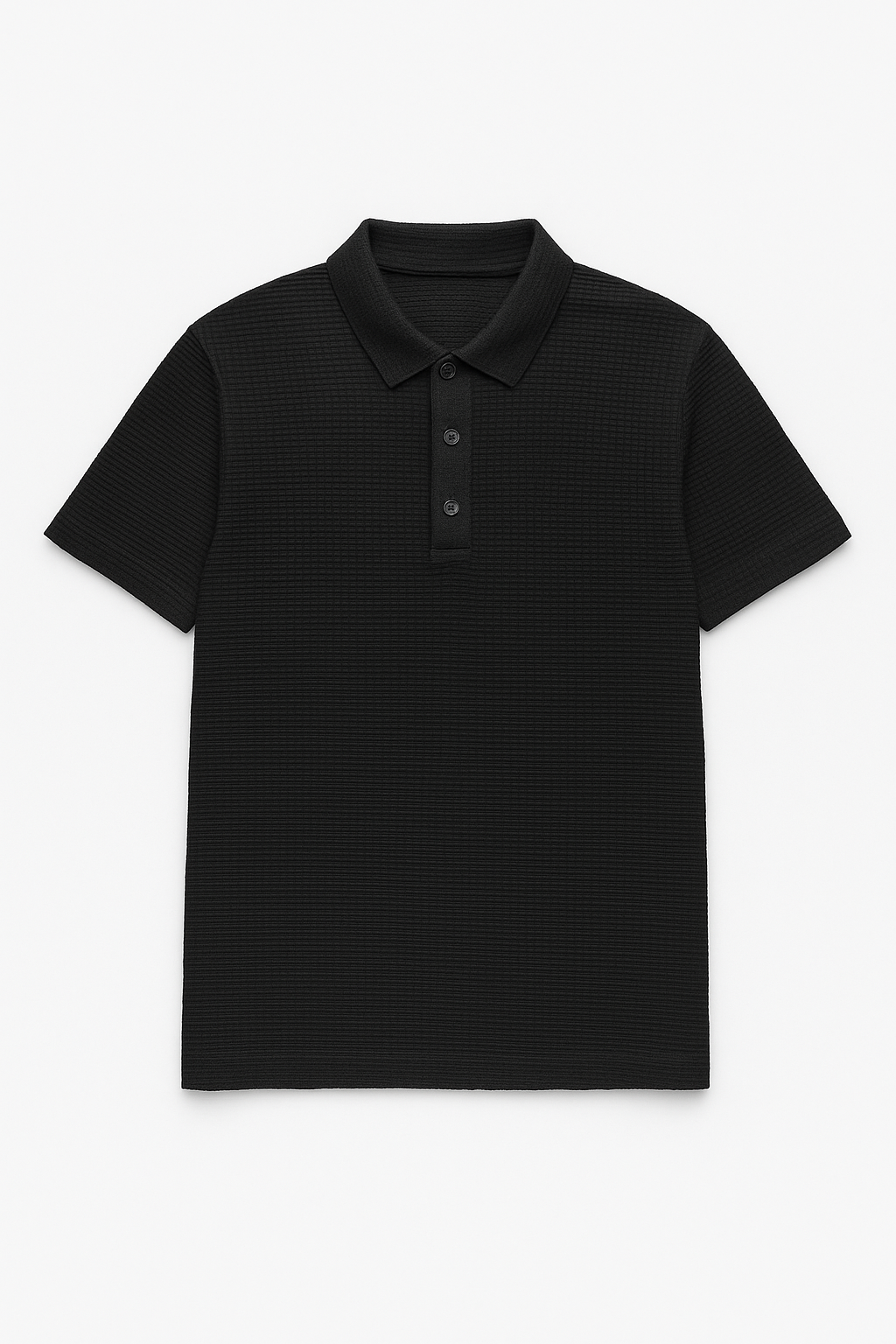 Playeras Polo Para Hombre Premium Con Textura A55405 Negro