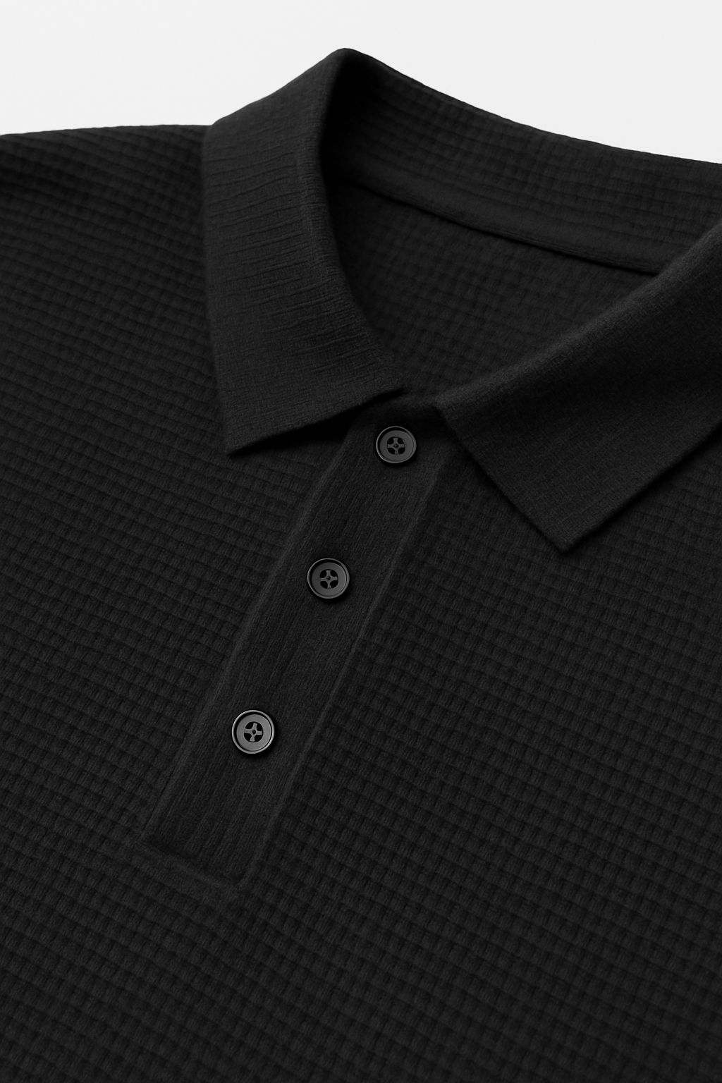 Playeras Polo Para Hombre Premium Con Textura A55405 Negro