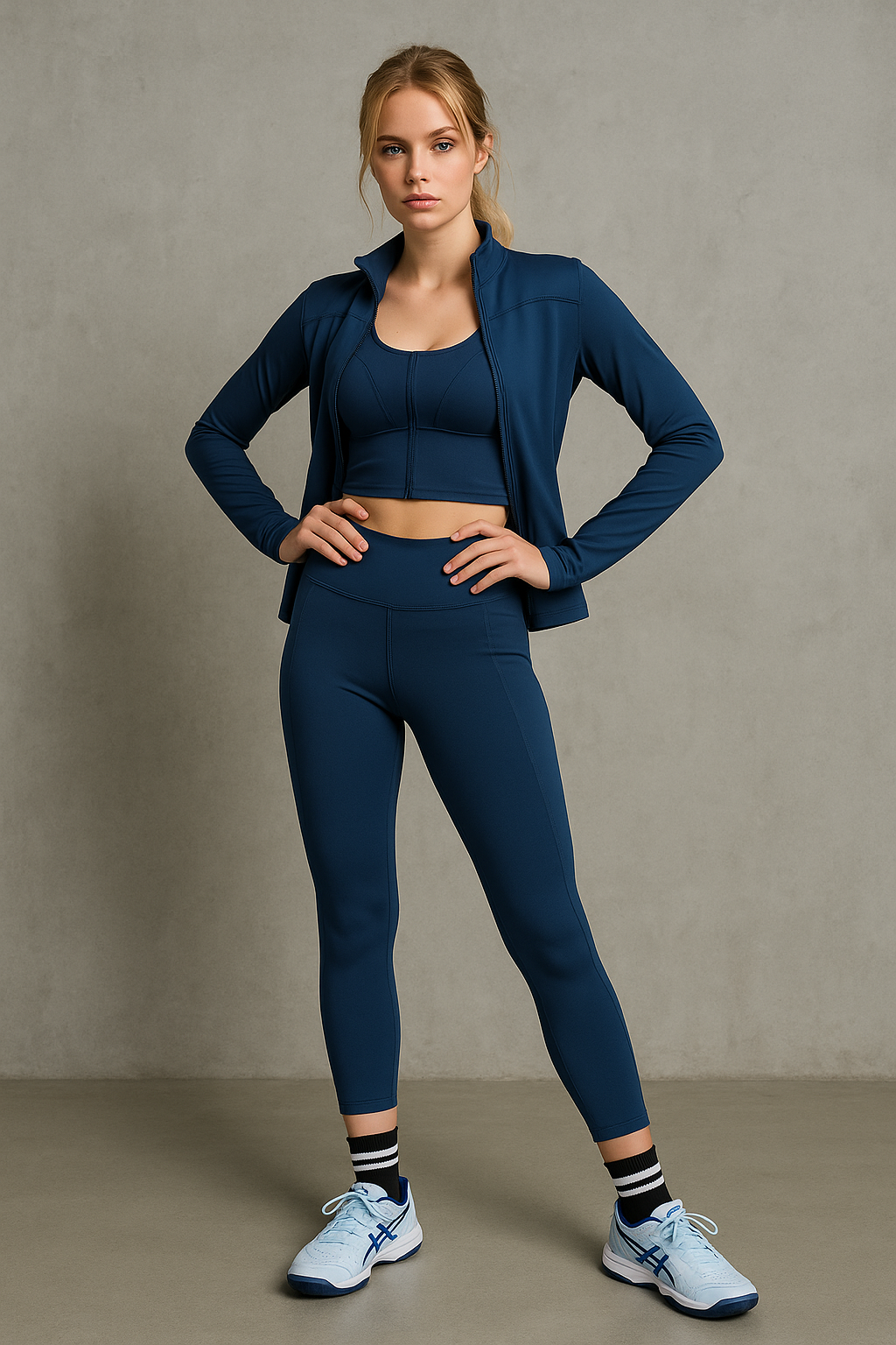 Chamarras Deportivas para Mujer Estilo Running Con Cierre MTWT01 Marino