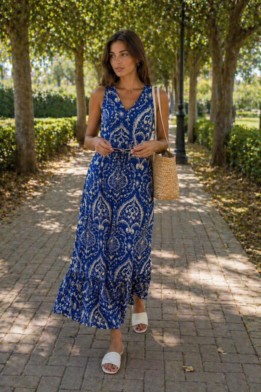 Vestidos Para Mujer Básico Sin Mangas Con Jareta S61122 Azul