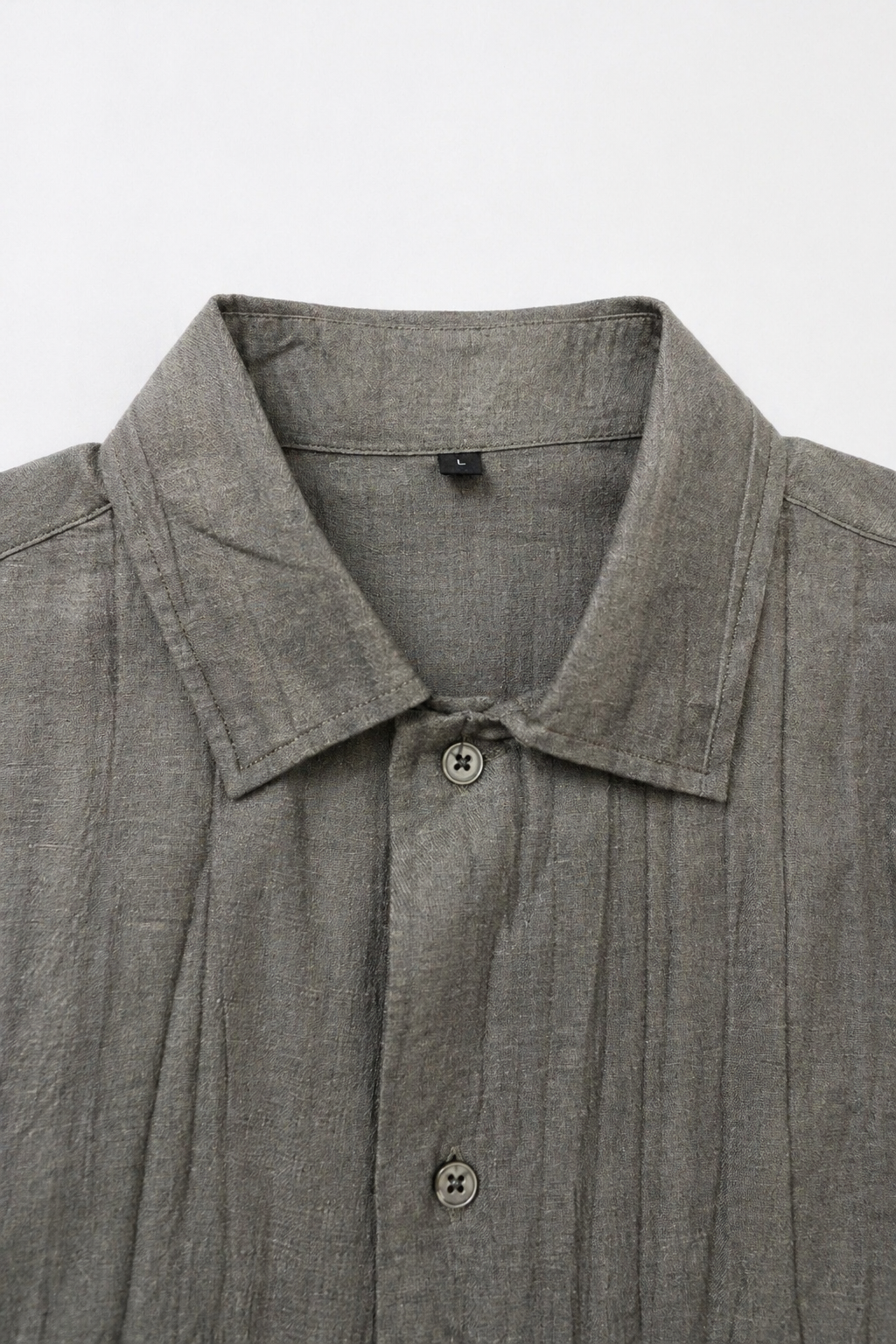 Camisas Para Hombre Manga Larga Tencel Con Lino Non Iron B55409 Olivo