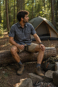 Camisa para Hombre Manga Corta Sport Outdoor Tipo Pescador BMCHI Gris