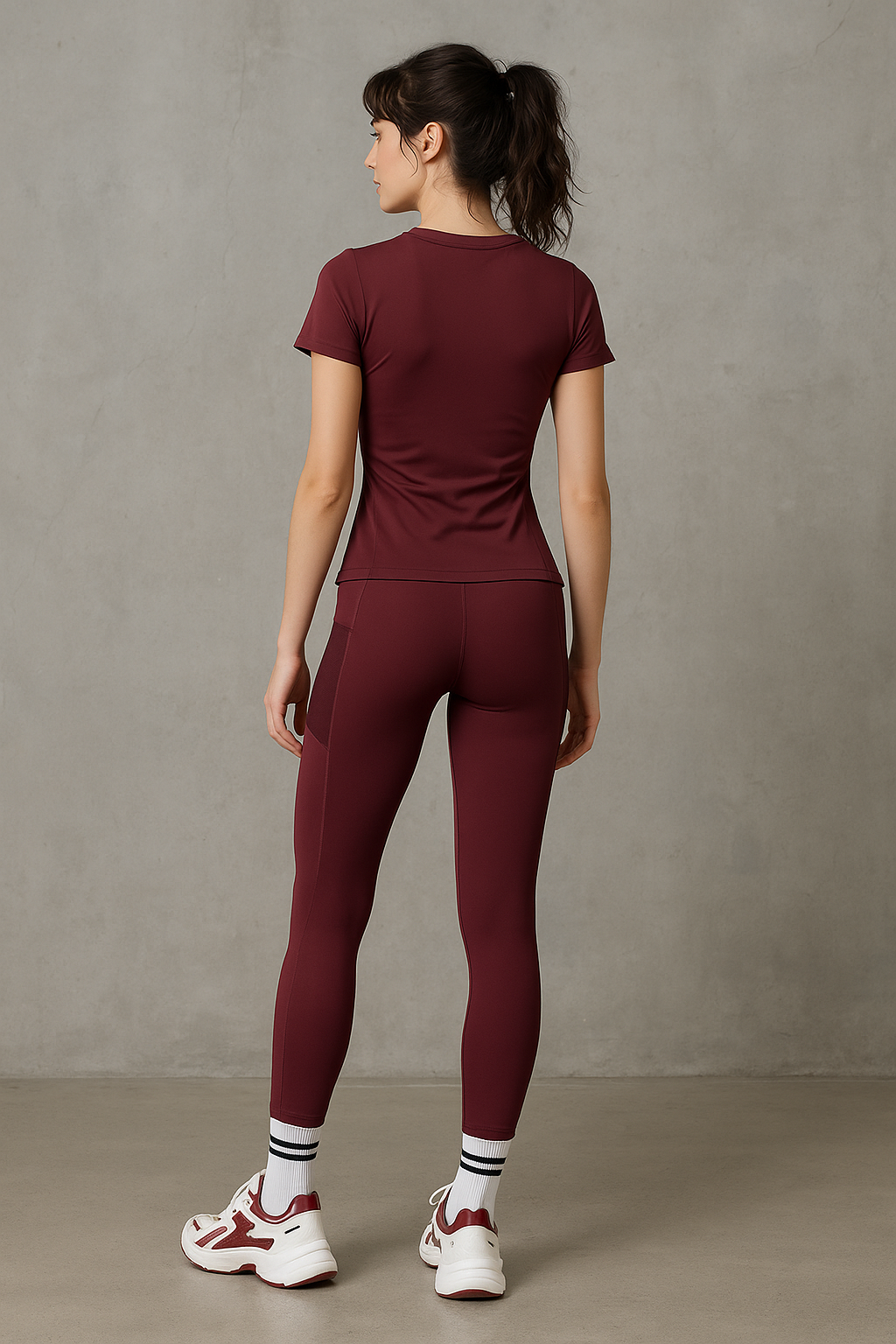 Playeras Deportivas para Mujer Ajustada Estilo Training MTDX40 Vino