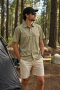 Camisa para Hombre Manga Corta Sport Outdoor Tipo Pescador BMCHI Kaki