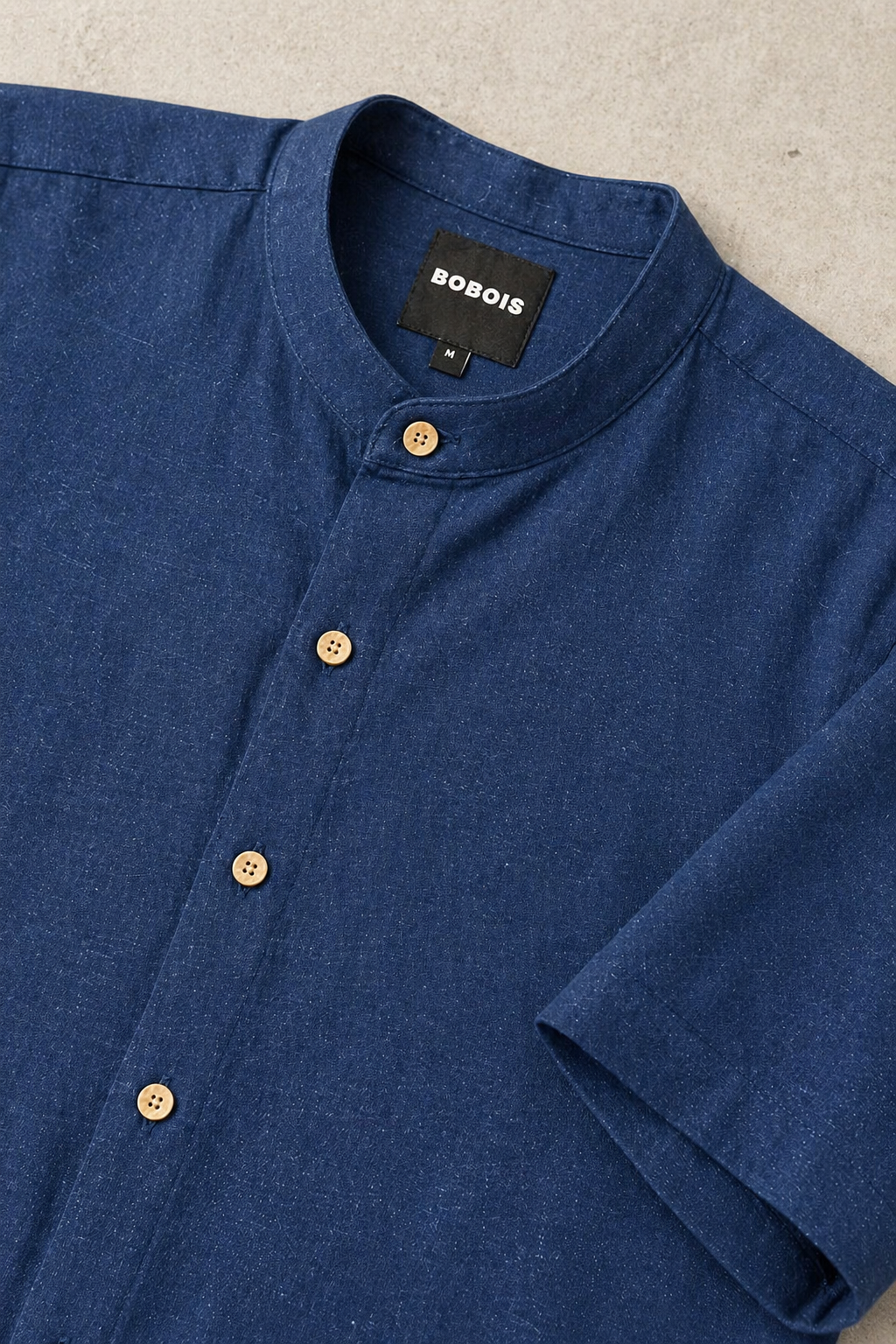 Camisas Para Hombre Tipo Lino Cuello Mao B61552 Indigo