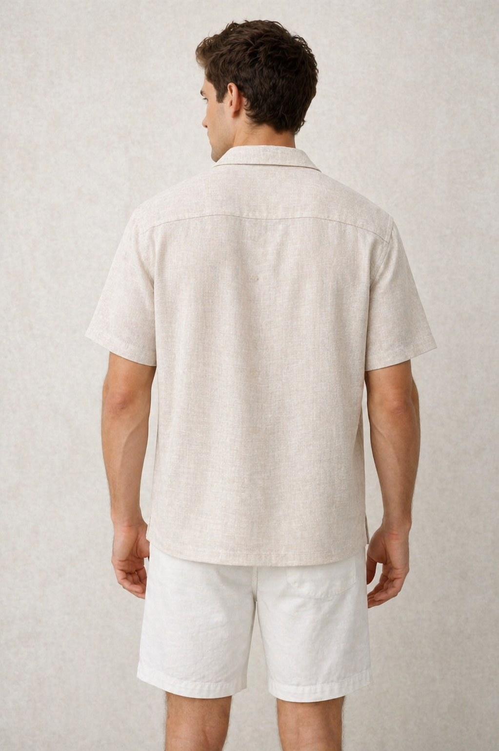 Camisas Para Hombre Tipo Lino Corte Relaxed Estilo Resort B61551 Arena