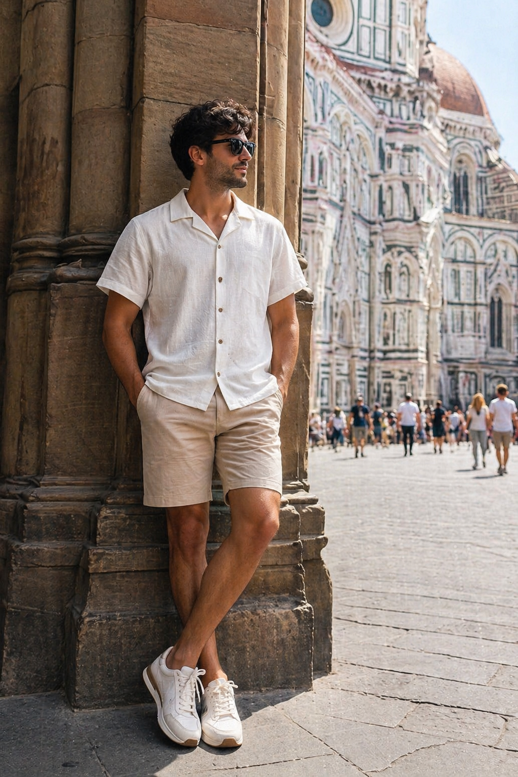 Camisas Para Hombre Tipo Lino Corte Relaxed Estilo Resort B61551 Blanco