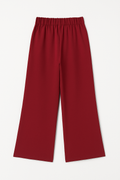 Pantalones Para Mujer Corte Amplio Estilo Fluido W53120 Vino