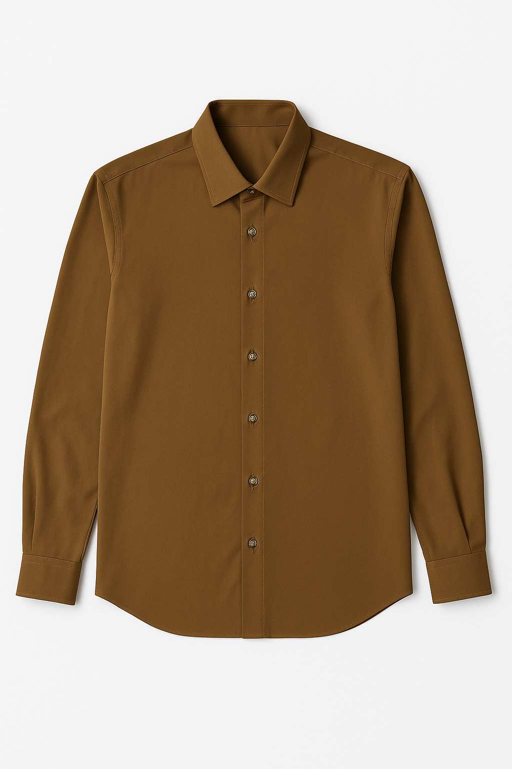 Camisas Para Hombre Formal Básica Lisa B55406 Tabaco