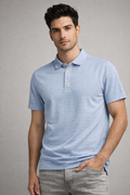 Playeras Polo Para Hombre Manga Corta Jacquard A51313 Azul