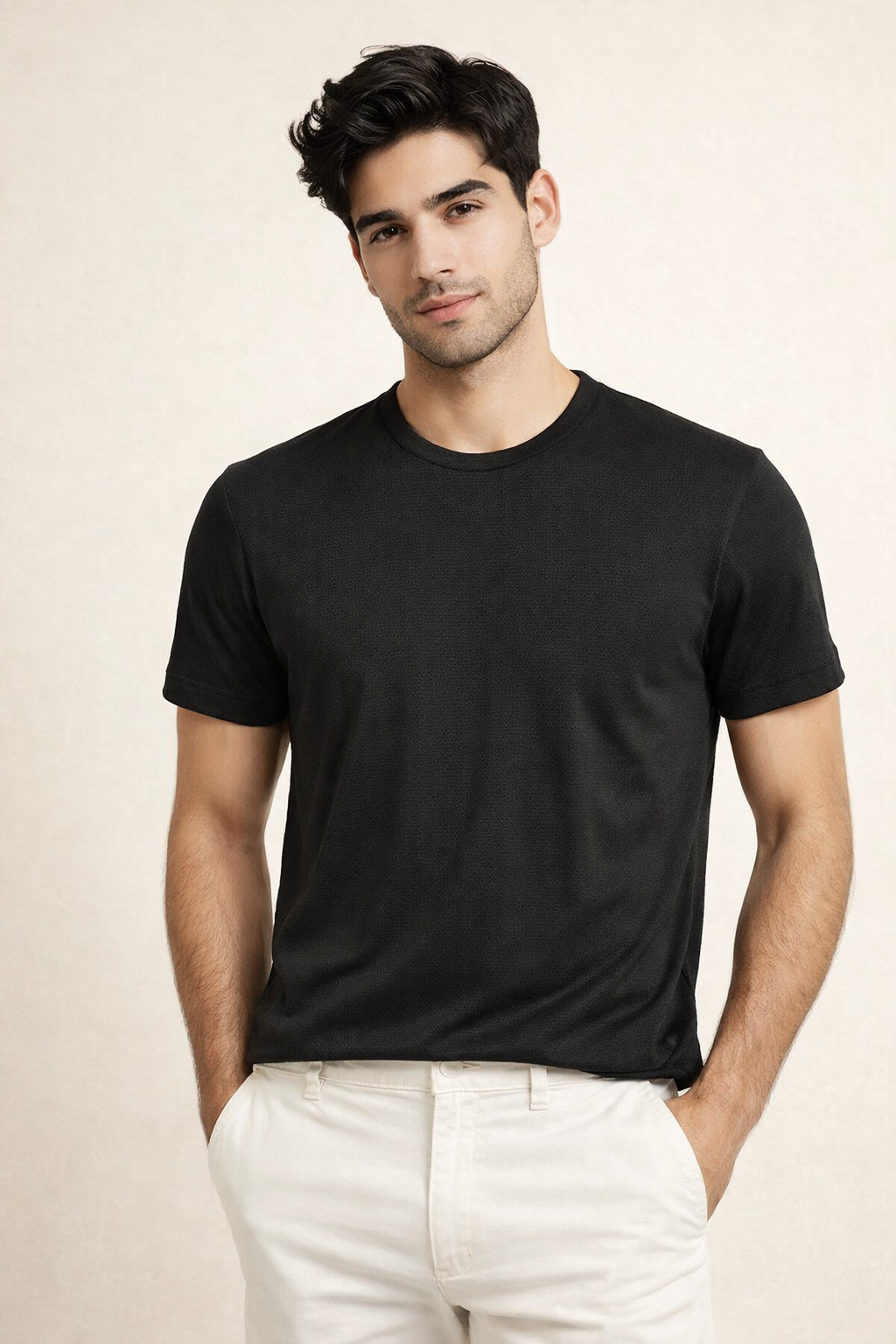 Playeras Para Hombre Manga Corta Micro Pique A61301 Negro