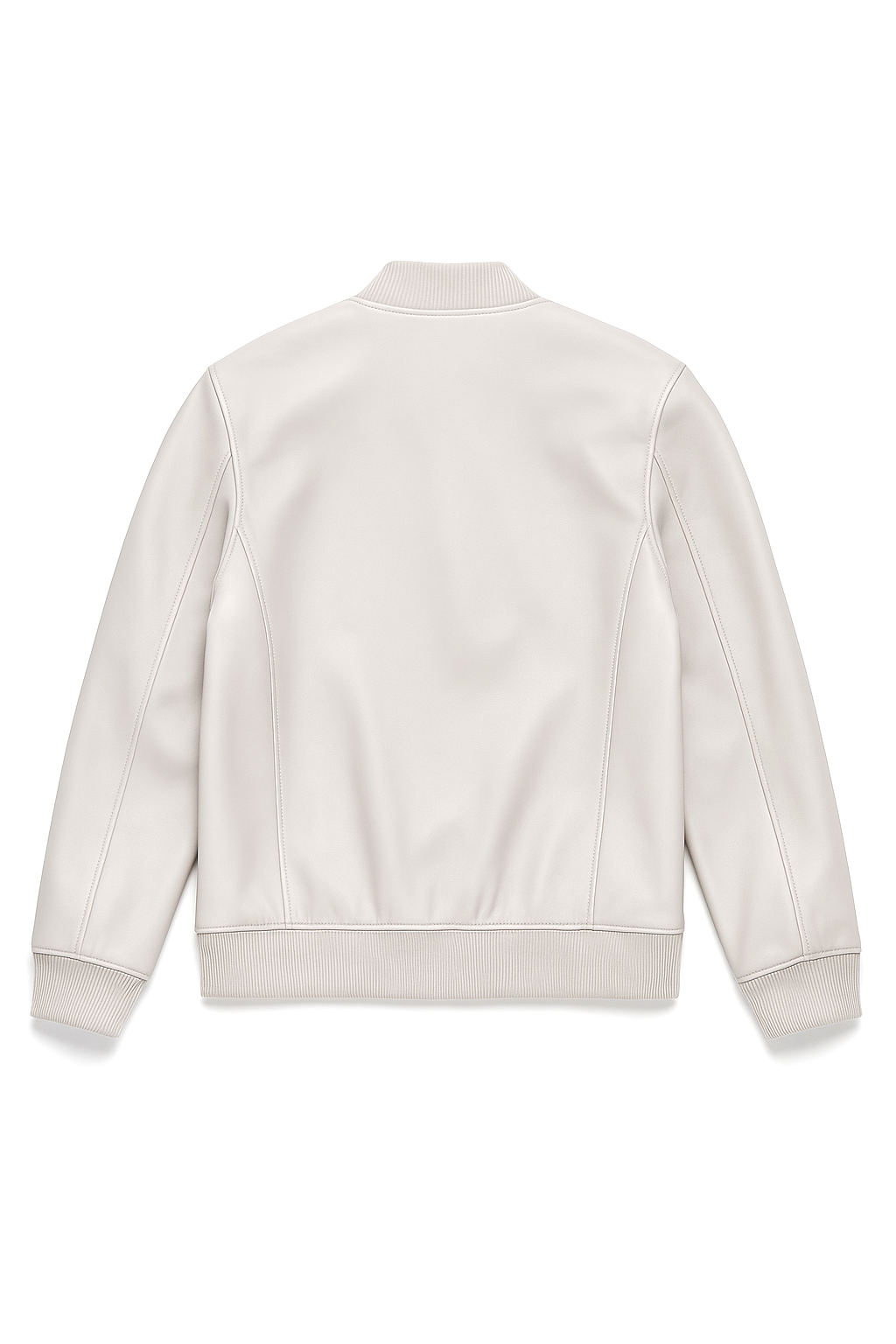 Chamarras Para Hombre Bomber Tipo Piel Cierre Frontal D45306 Blanco