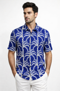 Camisas Para Hombre Manga Corta Estampado Tropical B51569 Rey