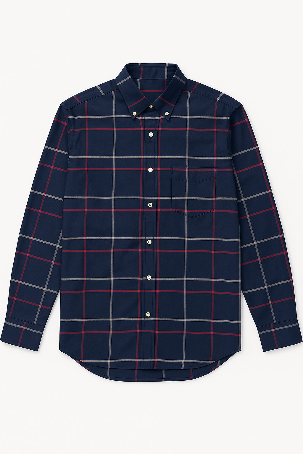 Camisas Para Hombre Soft De Cuadros B55122 Marino