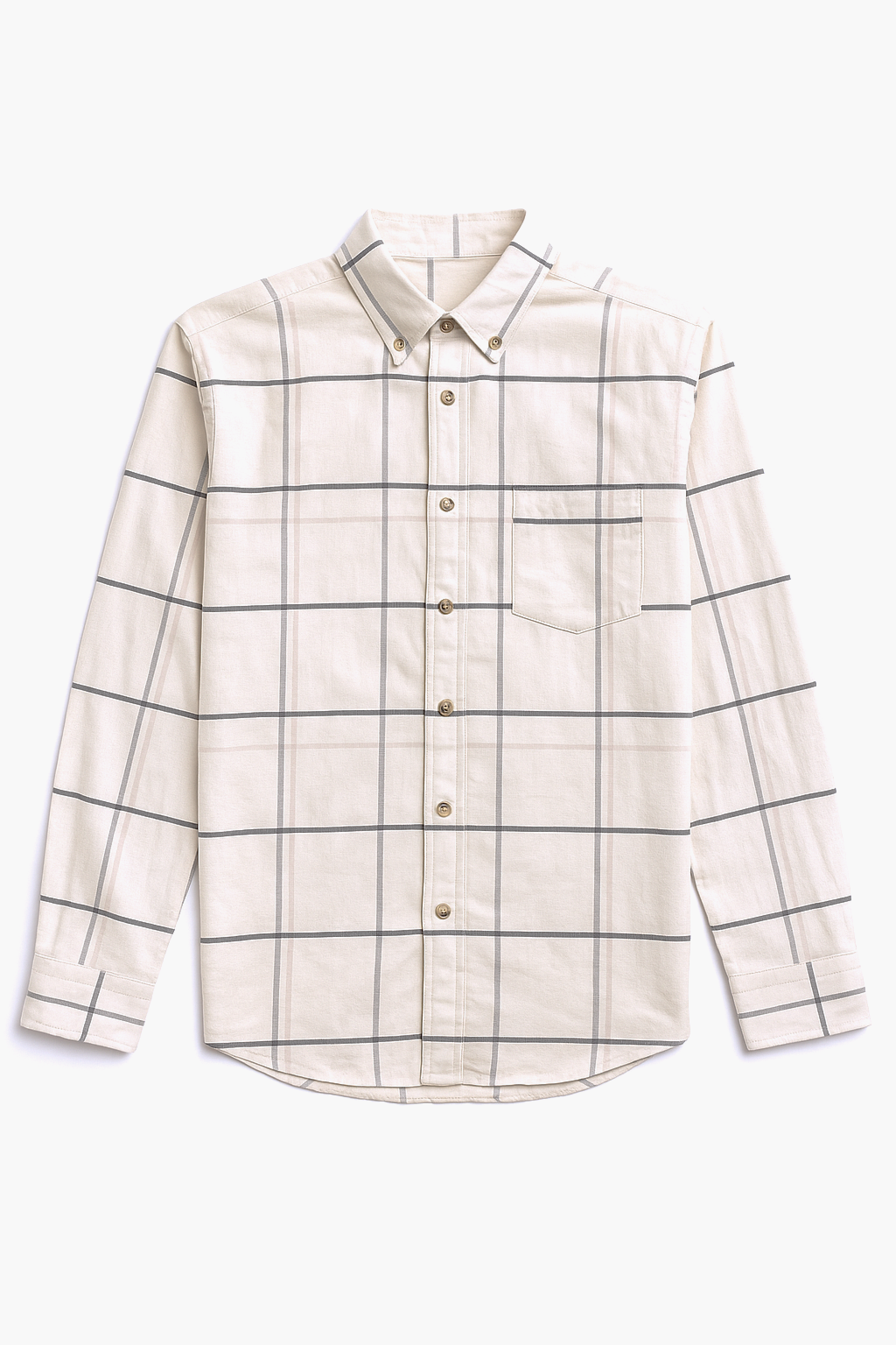 Camisas Para Hombre Soft De Cuadros B55122 Beige