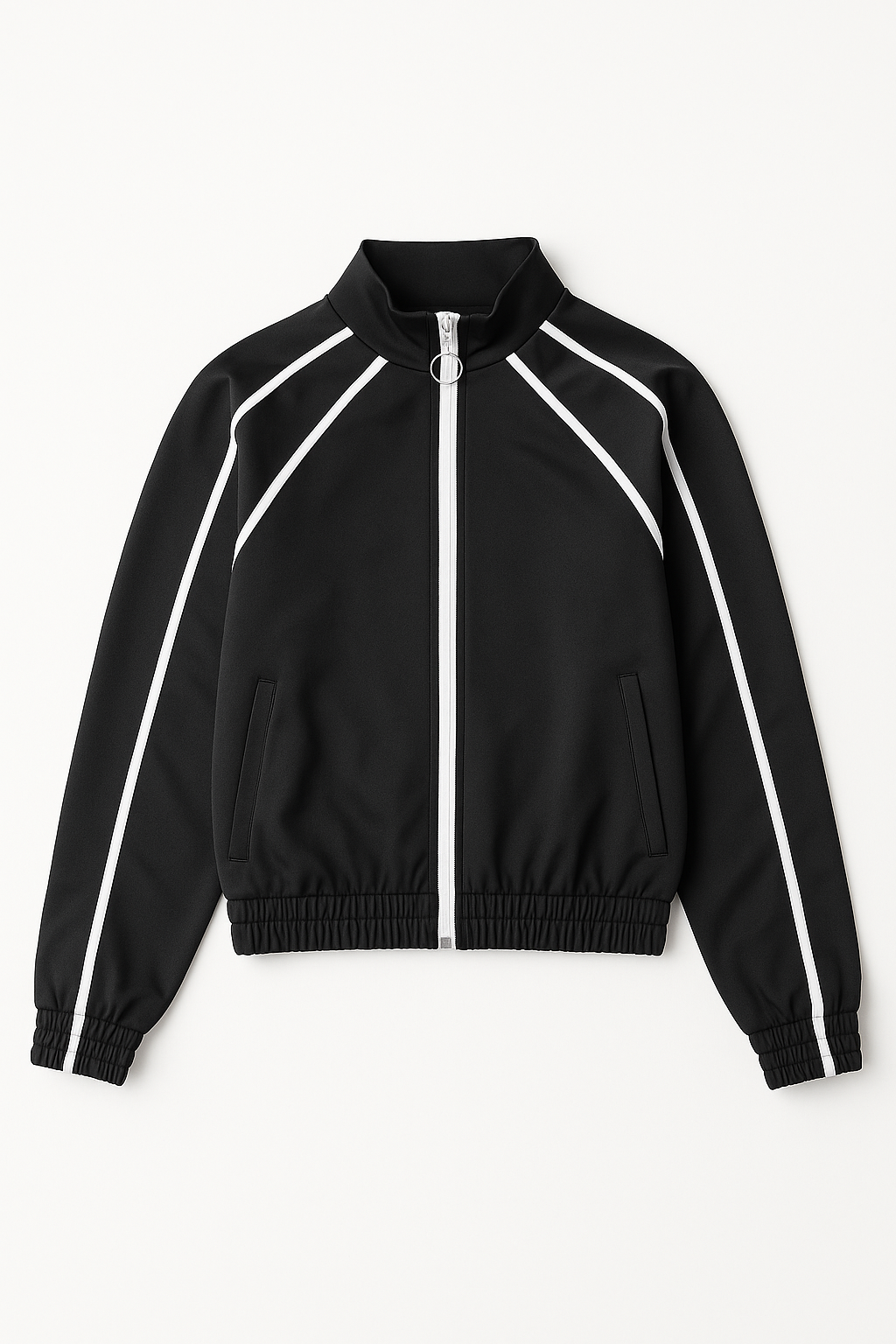 Chamarras Para Mujer Bomber Jacket Con Bies Q53104 Negro