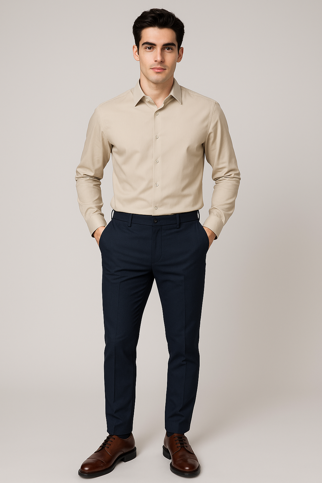 Pantalones Para Hombre De Vestir G55403 Marino