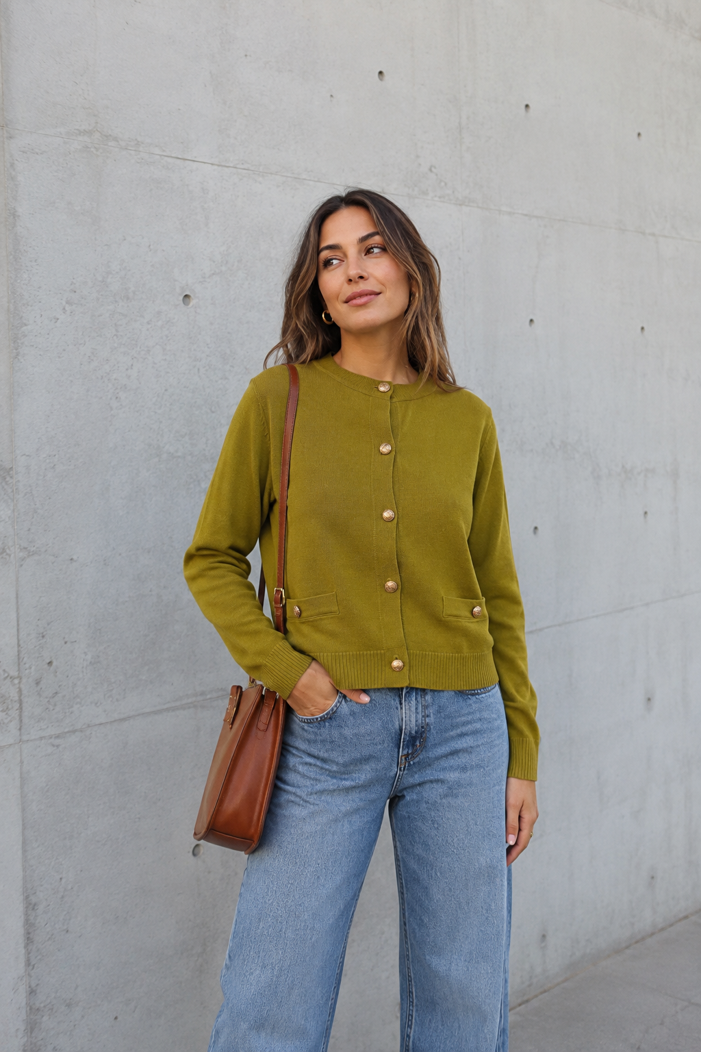 Suéteres Para Mujer Tejido Con Botones O53207 Verde